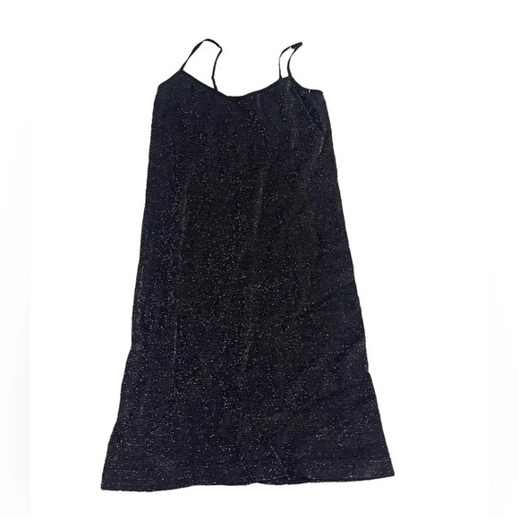 Intimately Free People Glitter Black Bodycon Slip Dress Mid Spaghetti St… - Picture 1 of 3